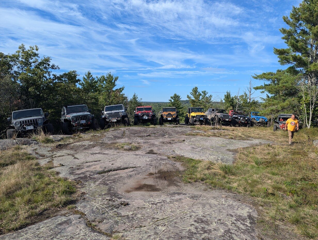 RVs and rigs set up at the park
