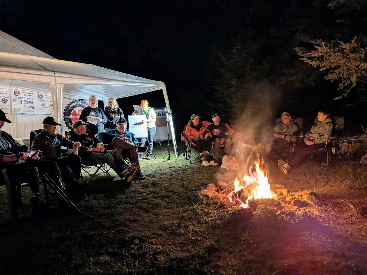 Veterans and off-roaders around the campfire